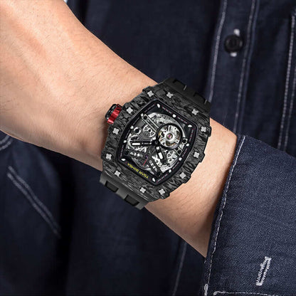 Elemental Series Luxury Carbon Fiber Automatic Watch: Durable, Stylish, Precise Self-Winding Timepiece