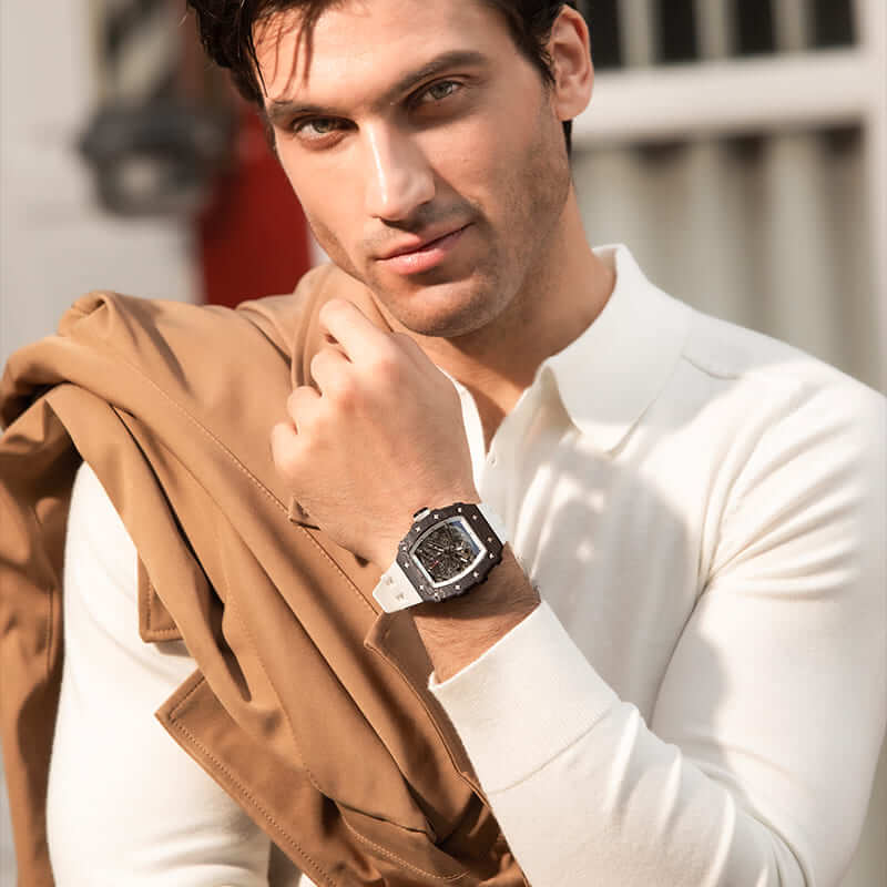 Elemental Series Luxury Carbon Fiber Automatic Watch: Durable, Stylish, Precise Self-Winding Timepiece