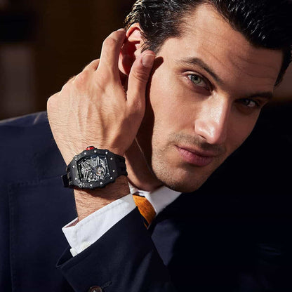 Elemental Series Luxury Carbon Fiber Automatic Watch: Durable, Stylish, Precise Self-Winding Timepiece